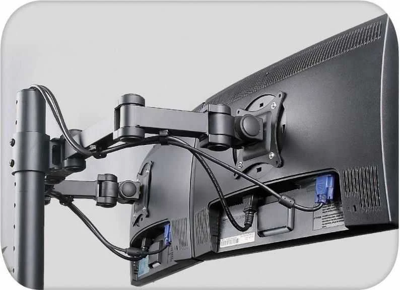 Laikiklis TECHLY 301740 Techly Dvigubas stalas LED/LCD monitoriaus rankena 13-27 2x10kg reguliuojama