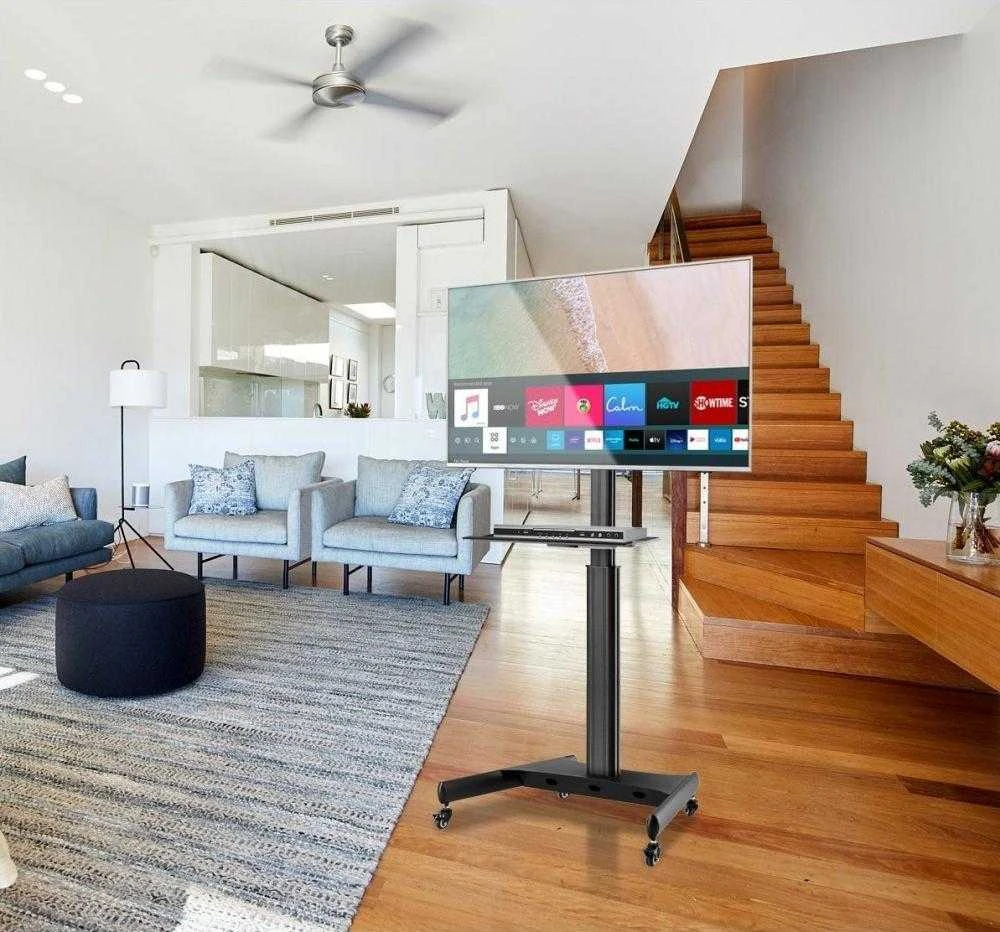 Laikiklis TECHLY vežimėlio grindų atrama su lentyna LCD televizoriumi / LED 32–65 colių 35 kg