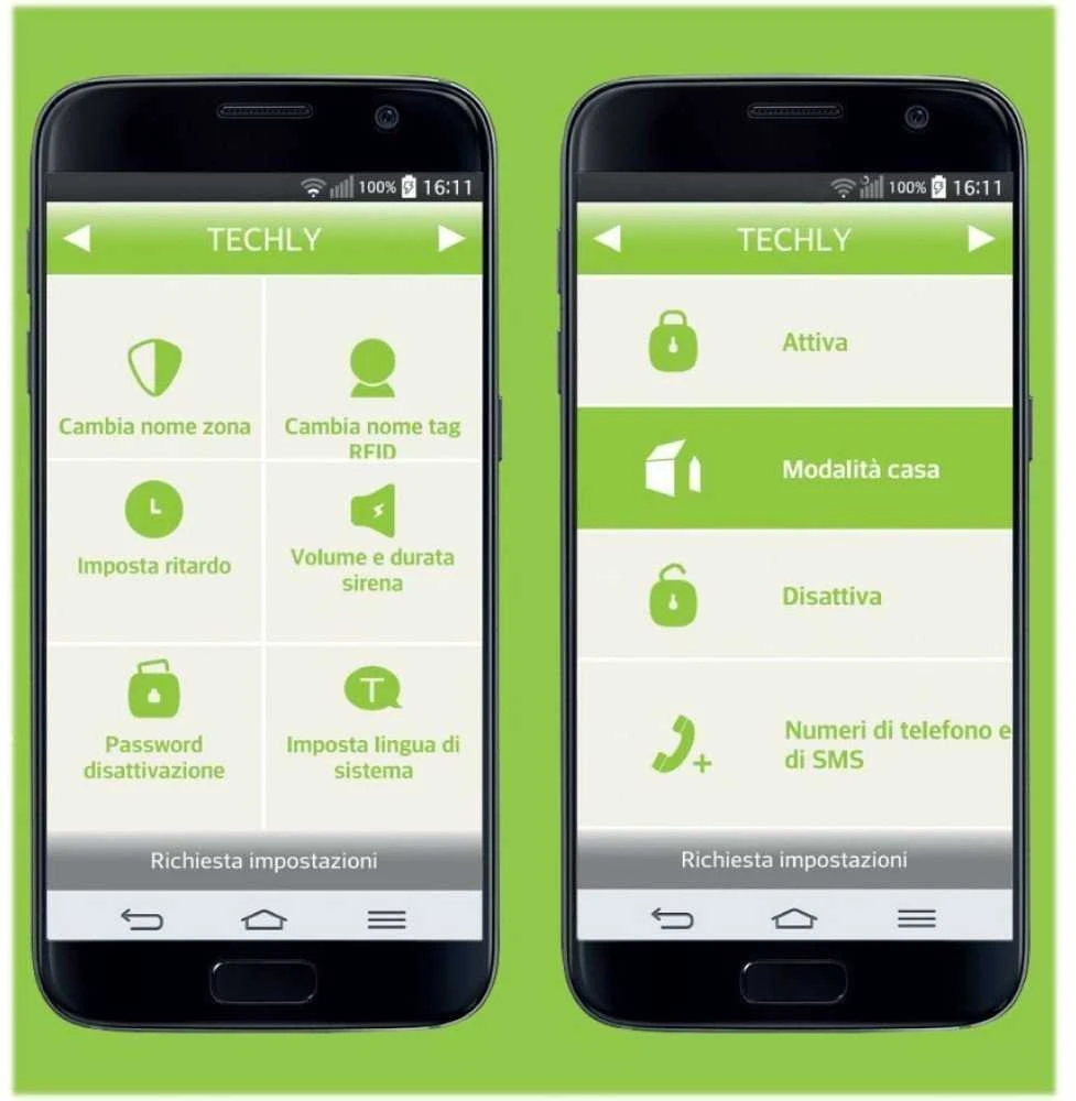 Techly GSM aliarmo rinkinys centrinė/2 jutikliai/2 pultai/2 RFID kortelės