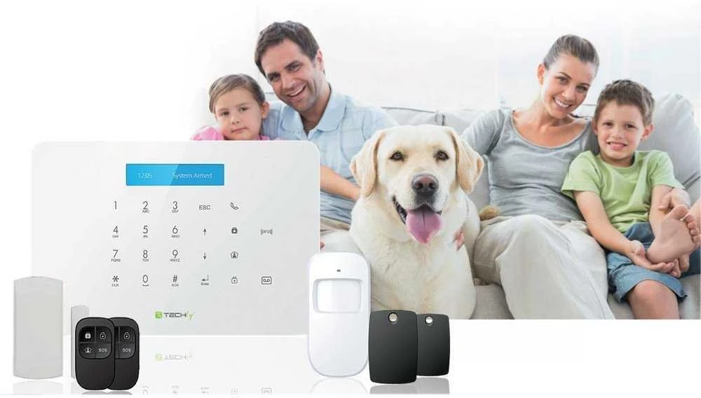 Techly GSM aliarmo rinkinys centrinė/2 jutikliai/2 pultai/2 RFID kortelės