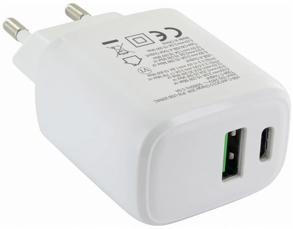 Techly Tinklo įkroviklis GaN 1x USB-A 1x USB-C (TLY_621895)
