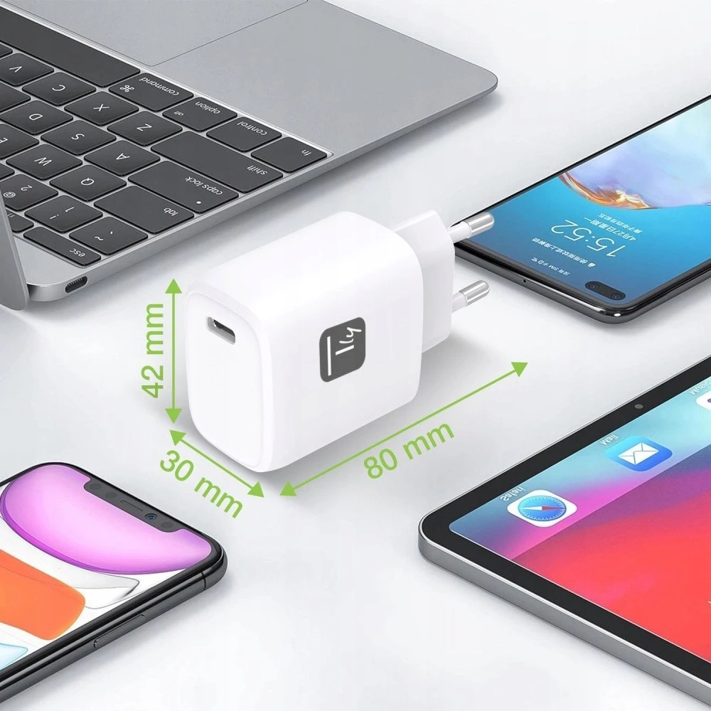 Įkroviklis Techly GaN USB-C 20W PD3.0 PPS Baltas (TLY_621918)