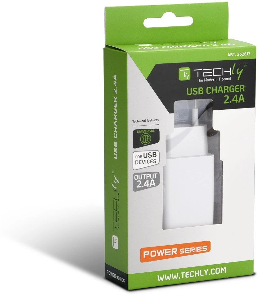 Įkroviklis Techly IPW-USB-24WH jungiama į tinklą 2.4 A (TLY_362817)