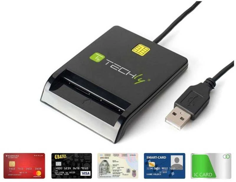 Techly Elektroninių kortelių skaitytuvas Smart Card USB-A