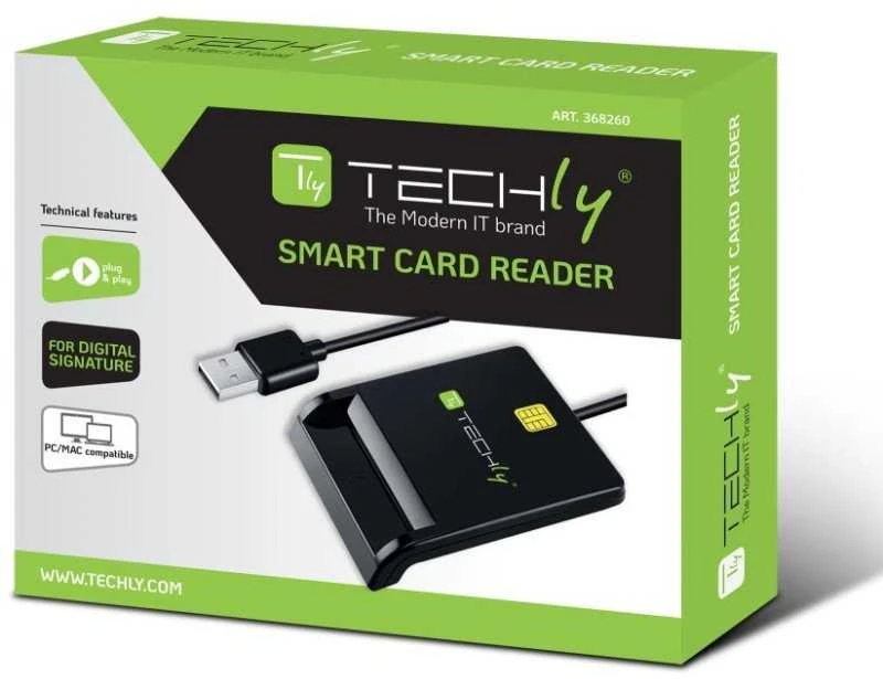 Techly Elektroninių kortelių skaitytuvas Smart Card USB-A
