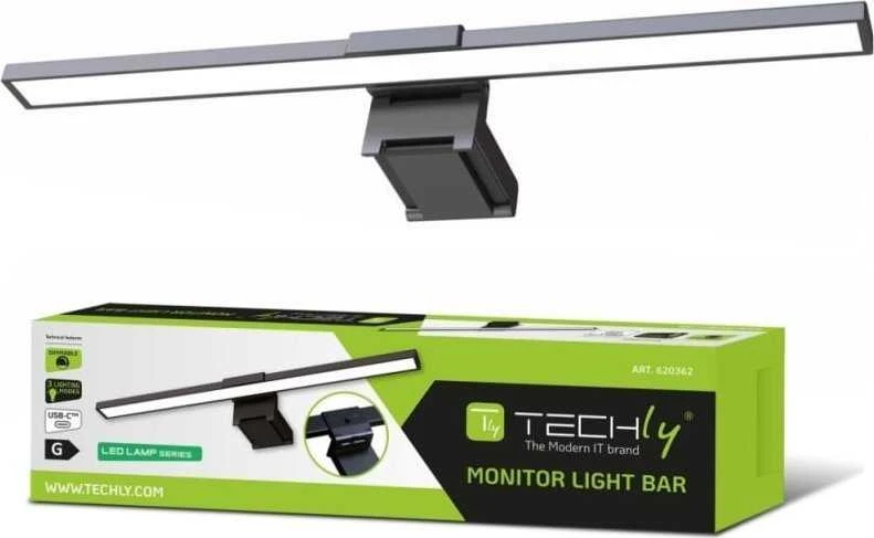 „Techly Touch“ LED lempa, 5 W, skirta „Monitorius“ kompiuteriui, su USB reguliuojamu šviesos srautu, pritemdoma