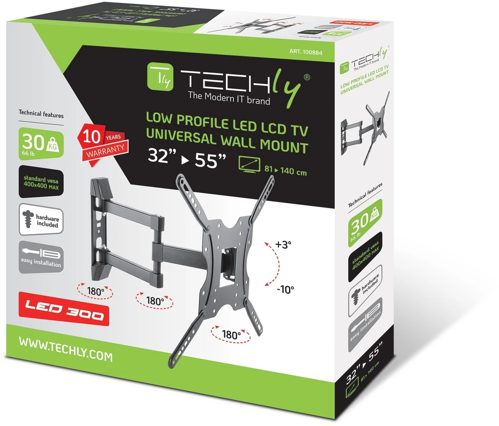 Techly Laikiklis 32-55'' Universal Lcd Tv Wall (ICA-PLB-136E)