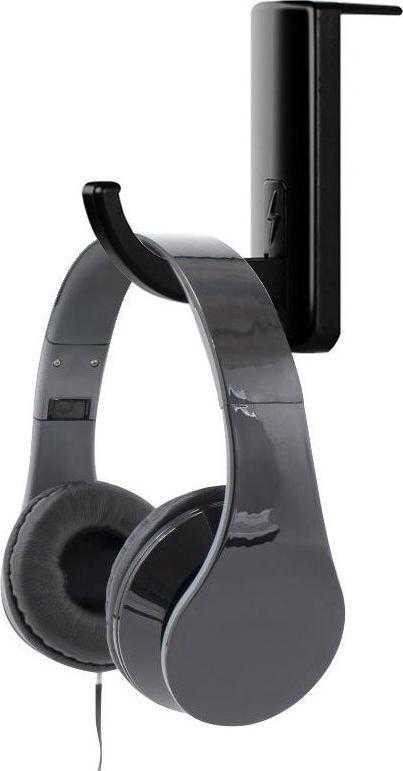 Intracom TECHLY Universal Adhesive Headphone Holder skirta Monitorius and Desk Juodas 2pcs