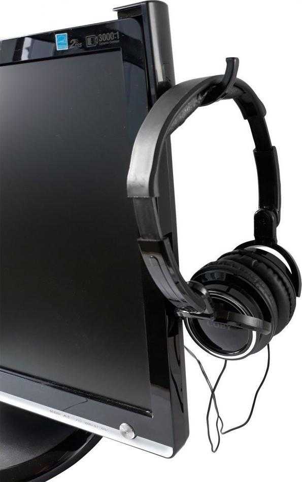 Intracom TECHLY Universal Adhesive Headphone Holder skirta Monitorius and Desk Juodas 2pcs
