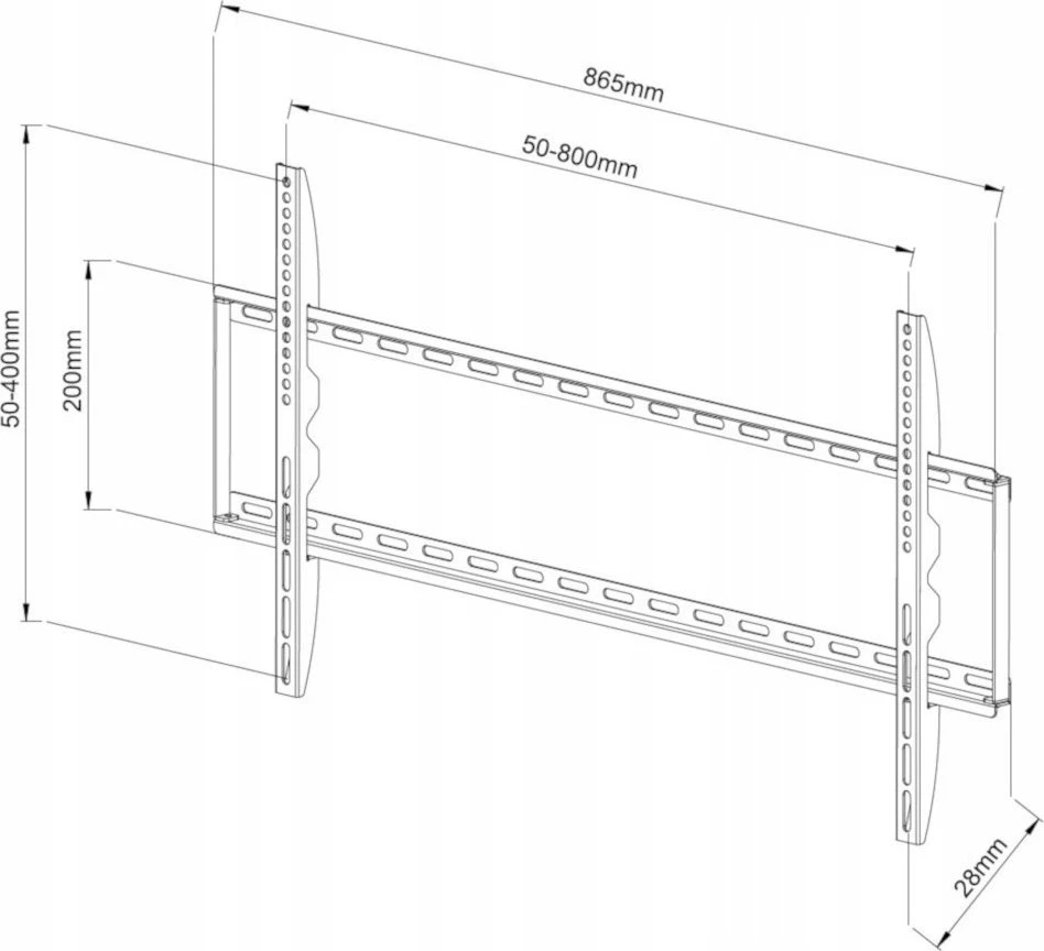 Intracom Techniškai laikiklis televizoriui 42-80'' LED/LCD 60kg plonas 28mm