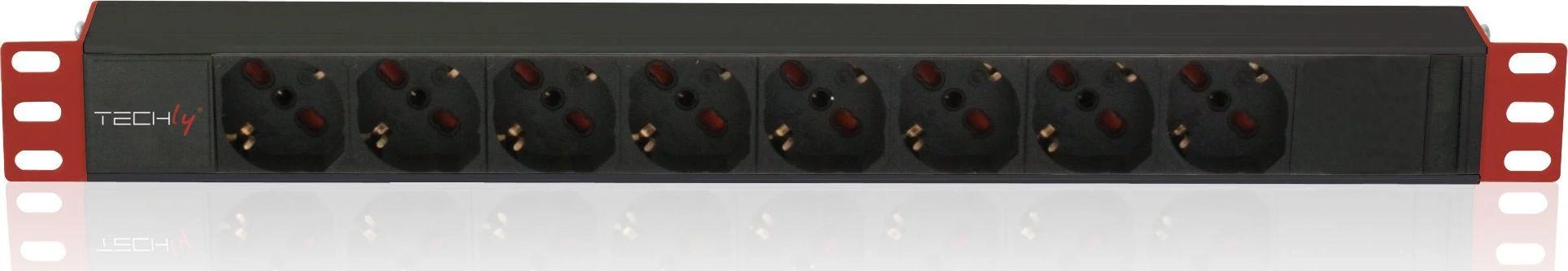 TECHLY Multi-Socket 8 lizdai stovui 19 colių C14 kištukas 1U 250V/16A 2m