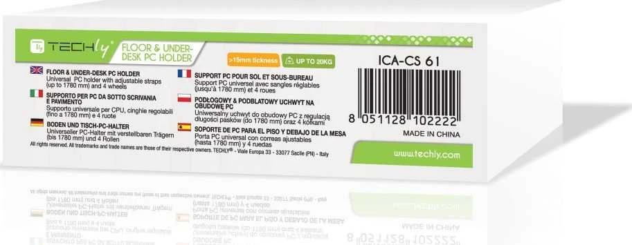 TECHLY Universal PC Case Bokšto laikiklis su ratukais