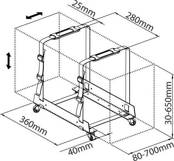 TECHLY Universal PC Case Bokšto laikiklis su ratukais