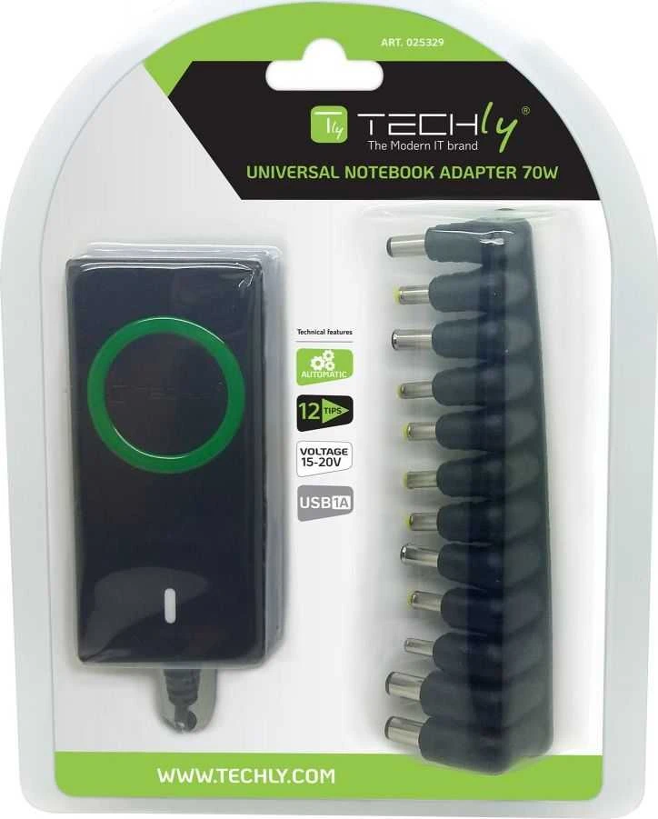 TECHLY universalus nešiojamasis kompiuteris AC Power ir 70 W LCD su USB prievadu