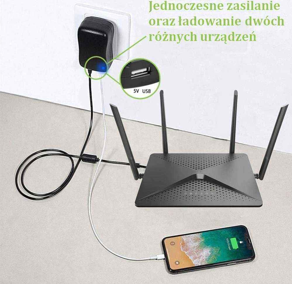 Techly Maitinimo šaltinis 230V universalus 27W/2.25A 3-12V 6 wtyków DC i USB