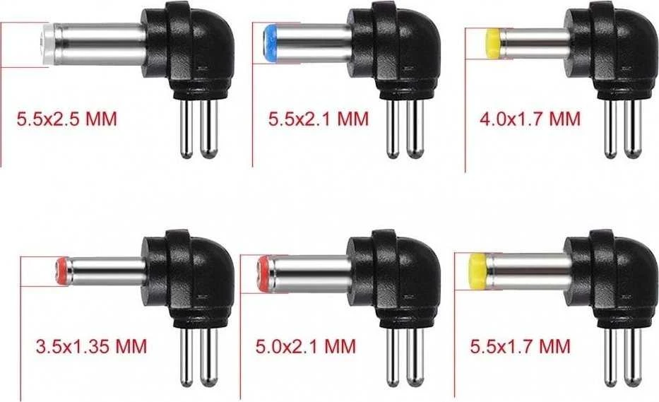 TECHLY universalus 12 W kintamosios srovės/nuolatinės srovės maitinimo šaltinis su 6 nuolatinės srovės lizdais ir USB prievadu, reguliuojama įtampa 3–12 V