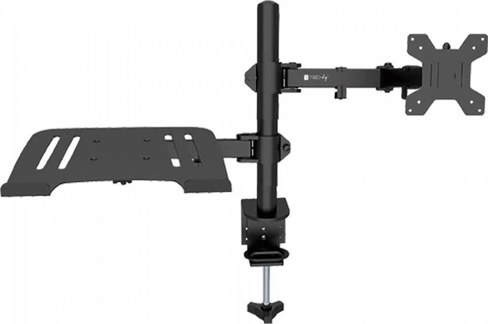 Techly 365597 Laikiklis stalas monitoriui 13-32" 8kg ir nešiojamam kompiuteriui 12-17" 8kg, reguliuojamas
