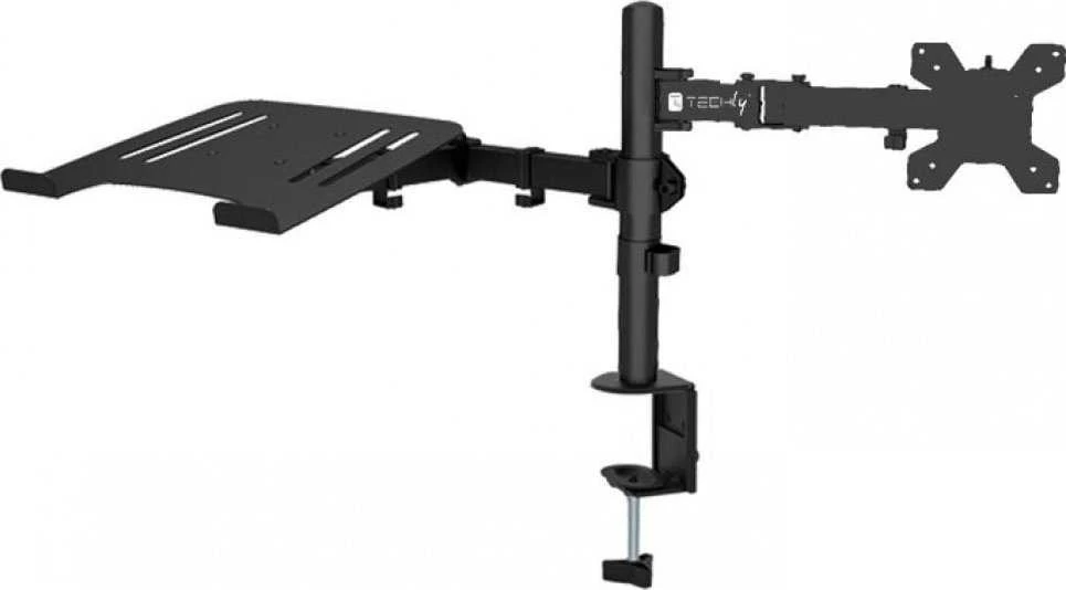 Techly 365597 Laikiklis stalas monitoriui 13-32" 8kg ir nešiojamam kompiuteriui 12-17" 8kg, reguliuojamas
