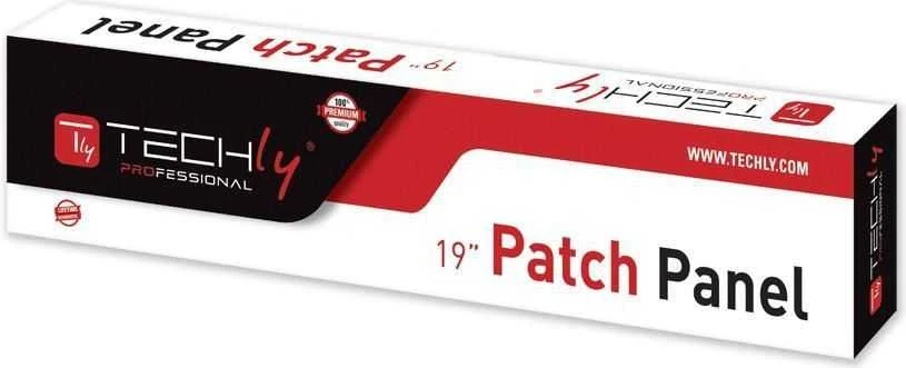 PATCH „Techly 022861“ komutacinė panelė UTP Cat5e 1U, 24 prievadų, juoda