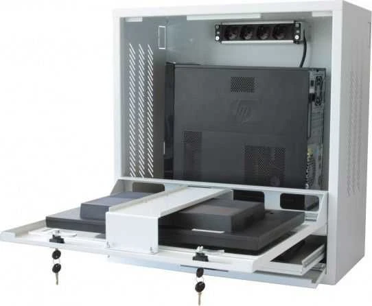 TECHLY PC LCD monitorius ir klaviatūros saugos spintelė 22 colių Pilkas