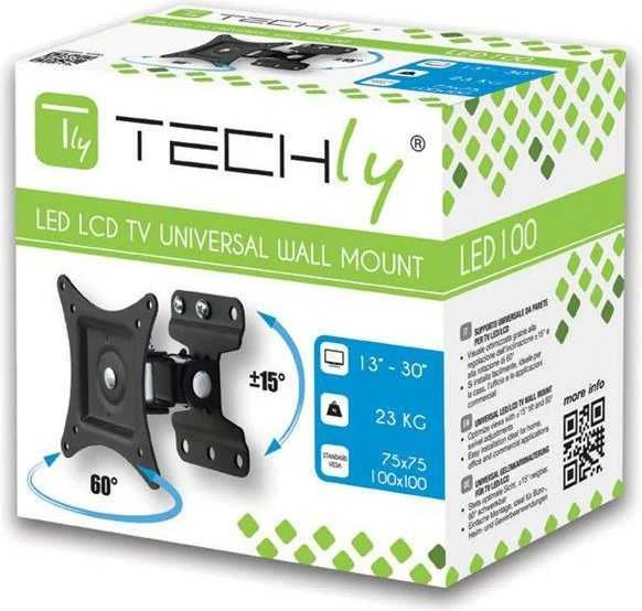 Techly ICA-LCD 201BK televizoriaus laikiklis 76,2 cm (30") Juoda