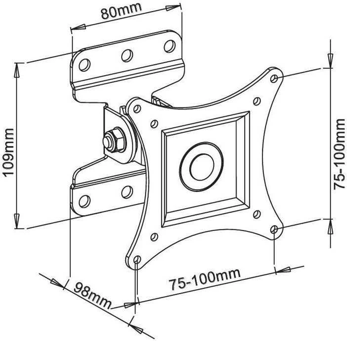 Techly ICA-LCD 201WH televizoriaus laikiklis 76,2 cm (30") Balta