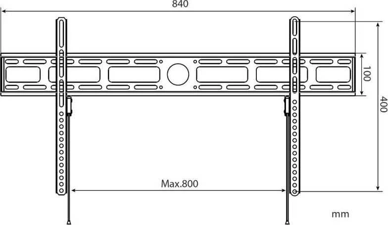 Laikiklis Techly 42–80 colių LED/LCD televizoriaus laikrodžio rodyklė, 60 kg, plonas, 22 mm