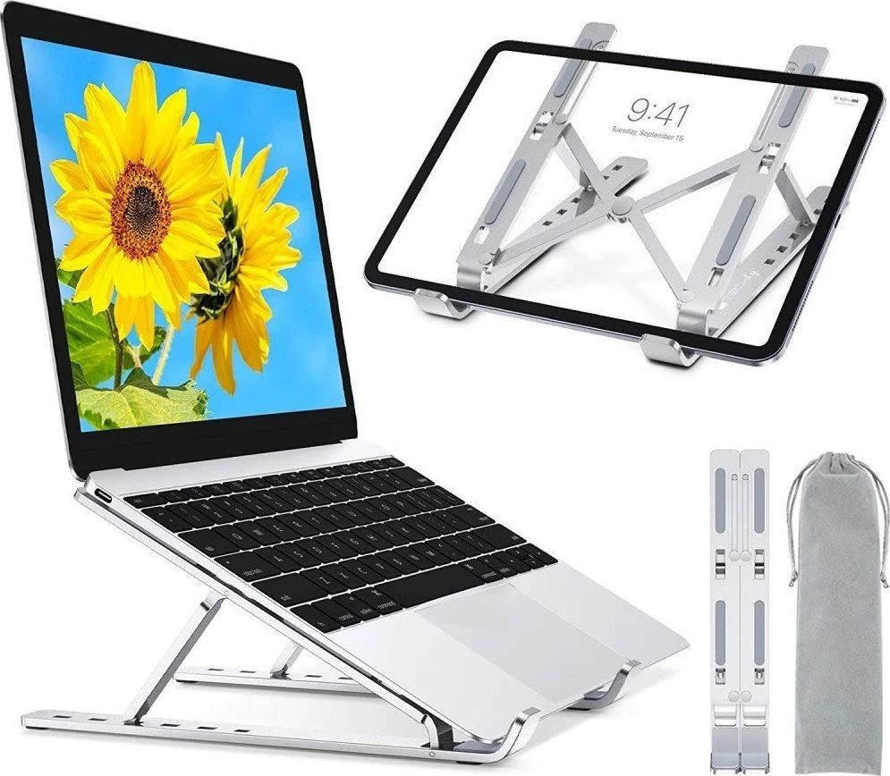 TECHLY Foldable Aluminum Stand for Notebook Planšetė and Išmanusis telefonas from 10inch to 16inch