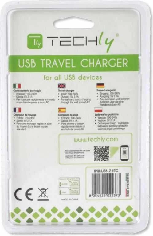 Techly IPW-USB-21EC mobiliojo įrenginio kroviklis Vidaus Balta