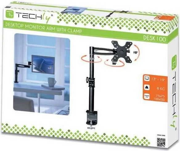 Techly ICA-LCD 501BK monitoriaus laikiklis arba stovas 48,3 cm (19") Juoda