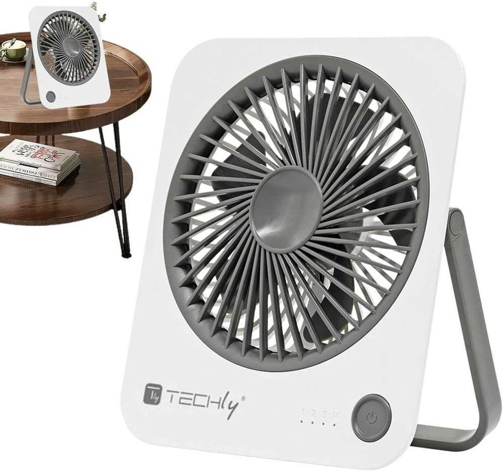 „Techly Fan Mini“ belaidis stalo ventiliatorius su stovu, 4 režimais
