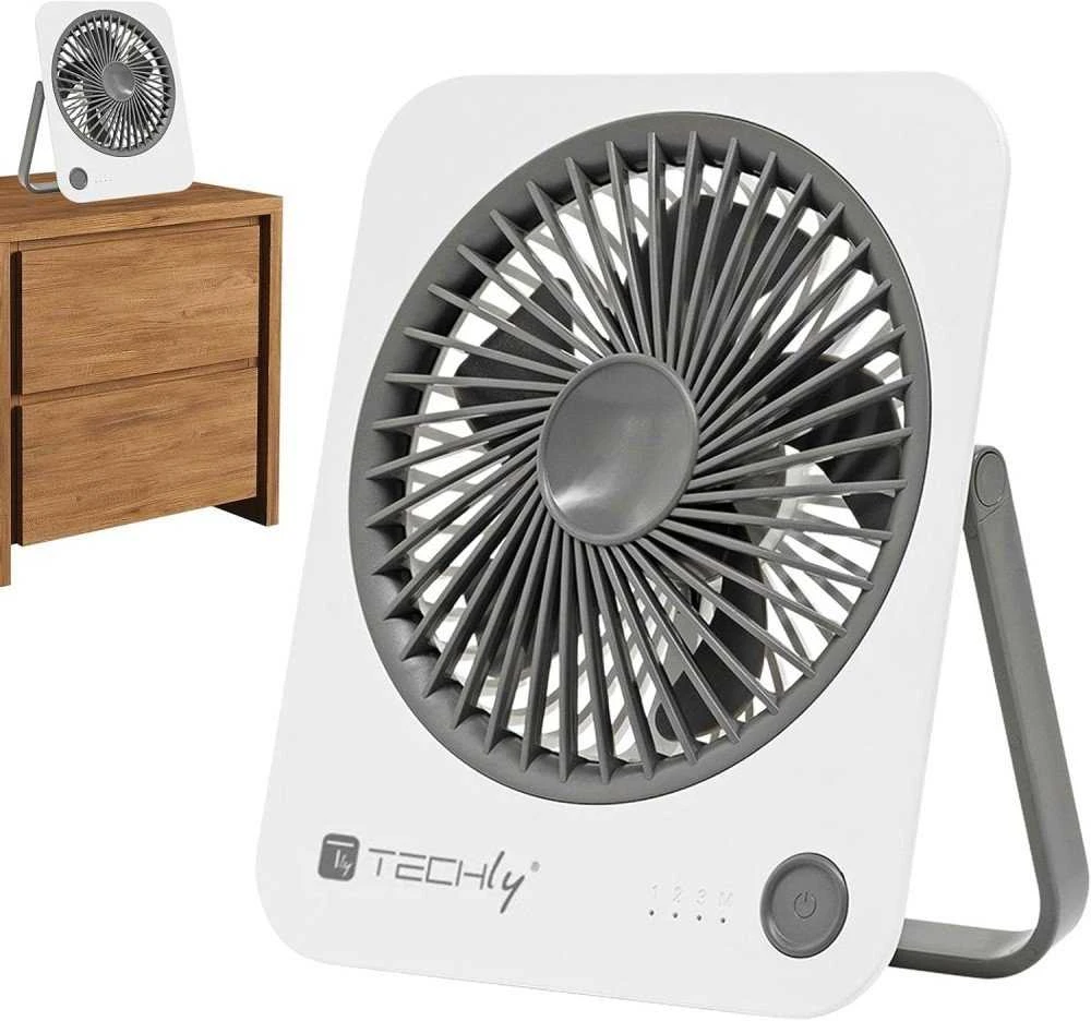 „Techly Fan Mini“ belaidis stalo ventiliatorius su stovu, 4 režimais