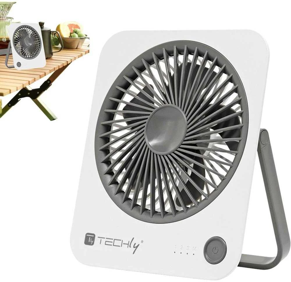 „Techly Fan Mini“ belaidis stalo ventiliatorius su stovu, 4 režimais