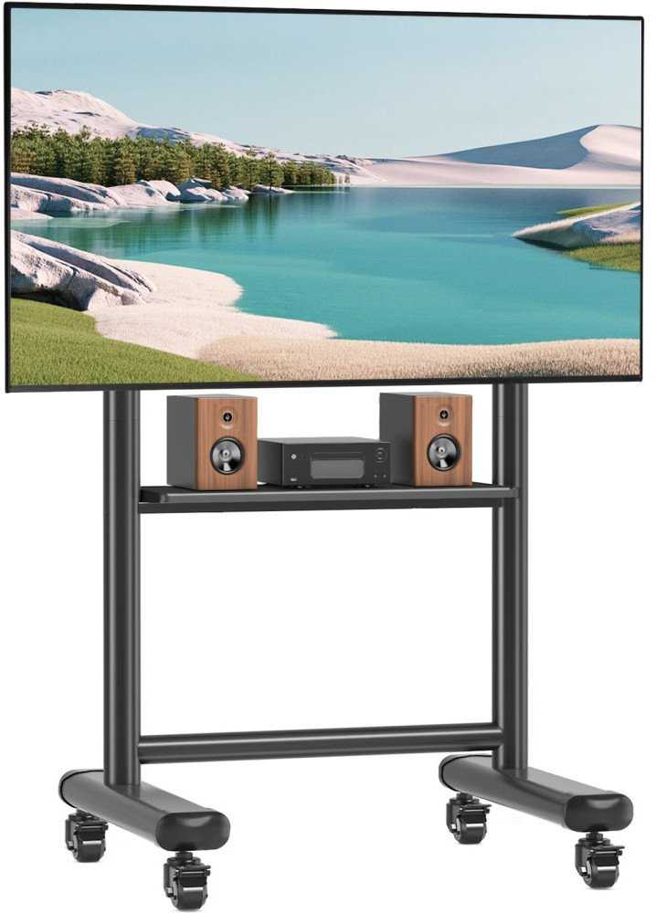 Laikiklis Techly Mobilus televizoriaus stovas 60-86 colių 68kg su AV lentyna (ICA-TR533BK)