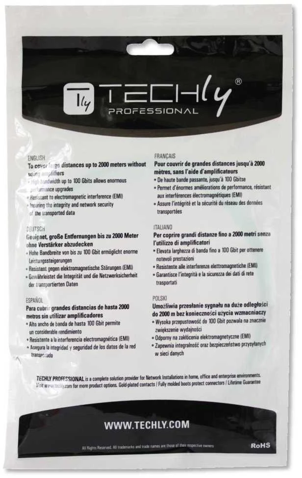 Techly Šviesolaidinis „patchcord“ OM4 50/125 MM LC-LC Duplex 3m