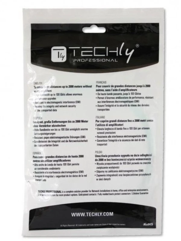 Techly Šviesolaidinis prailgintuvas OM4 50/125 MM SC-SC Duplex 3m