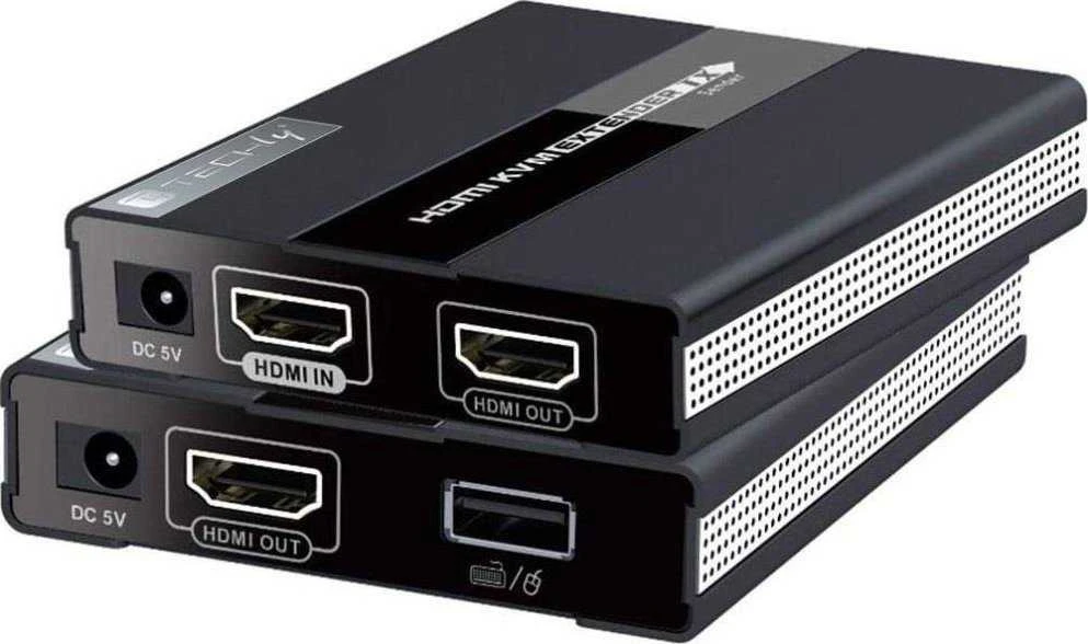 Techly 104790 KVM plėstuvas HDMI+USB prie Cat6, iki 60m, 1080p 60Hz