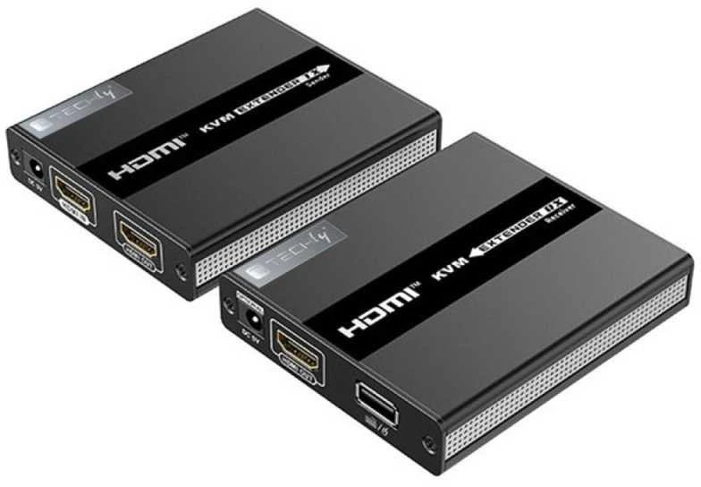 Techly 104790 KVM plėstuvas HDMI+USB prie Cat6, iki 60m, 1080p 60Hz