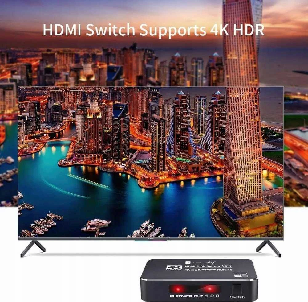 HDMI 3x1 jungiklis su 4K HDR raiška