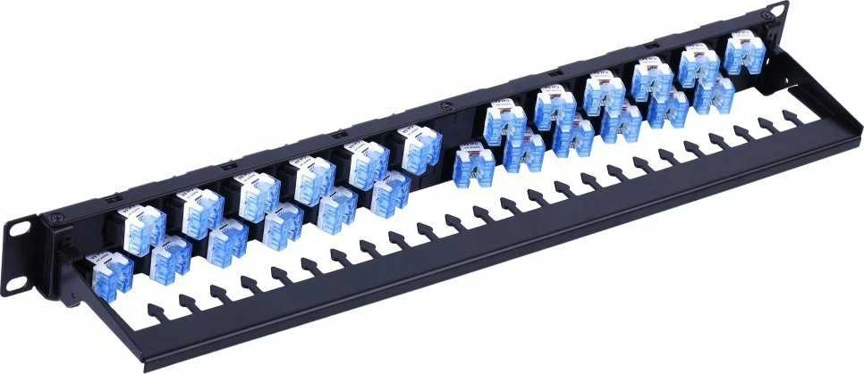 Techly 367836 Patch Panel 24x Keystone RJ45 Cat6a UTP, 1U, kampiniai prievadai