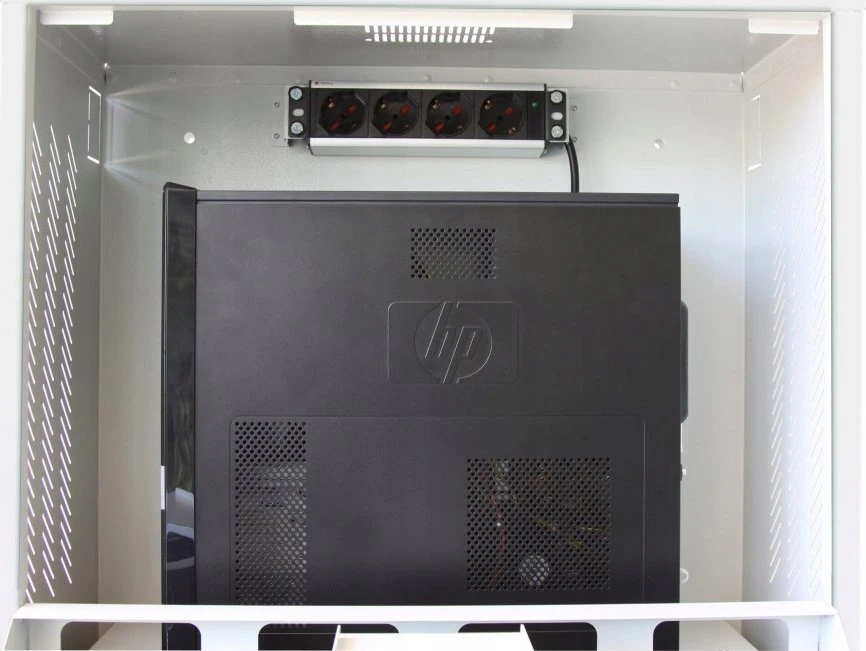 TECHLY PC LCD monitorius 22colių ir klaviatūros saugos spintelė Baltas