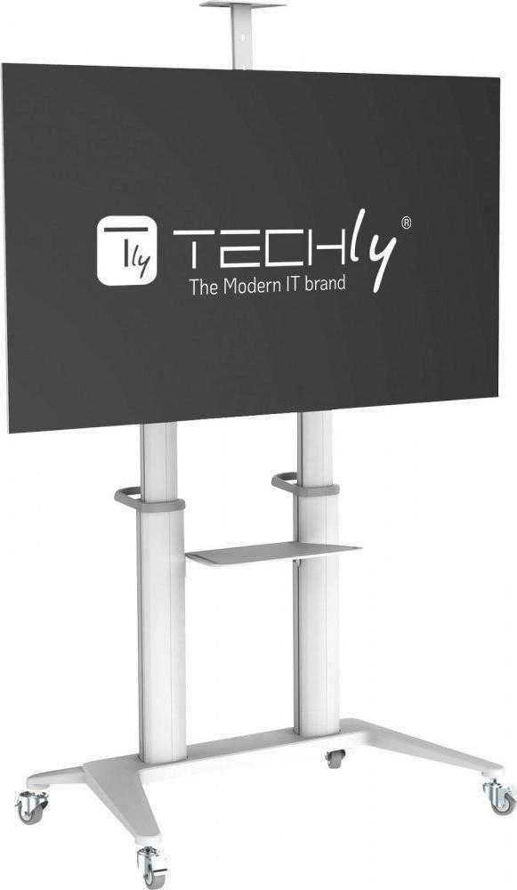 Techly TV laikiklis Mobilus TV laikiklis 70-120" iki 140kg reguliuojamas su 2 lentynomis