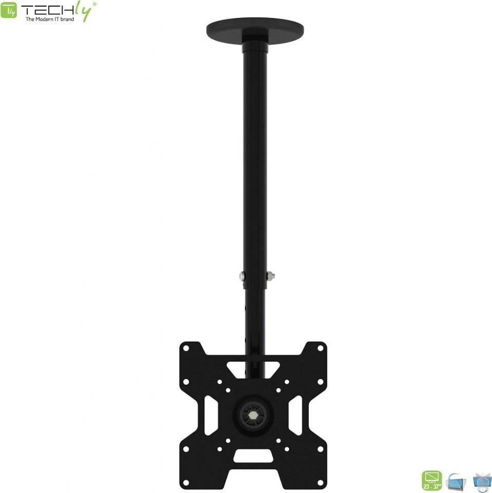 Techly TV LED/LCD/PLASMA 23''-37'' laikiklis luboms, 45kg, regul., VESA juodas