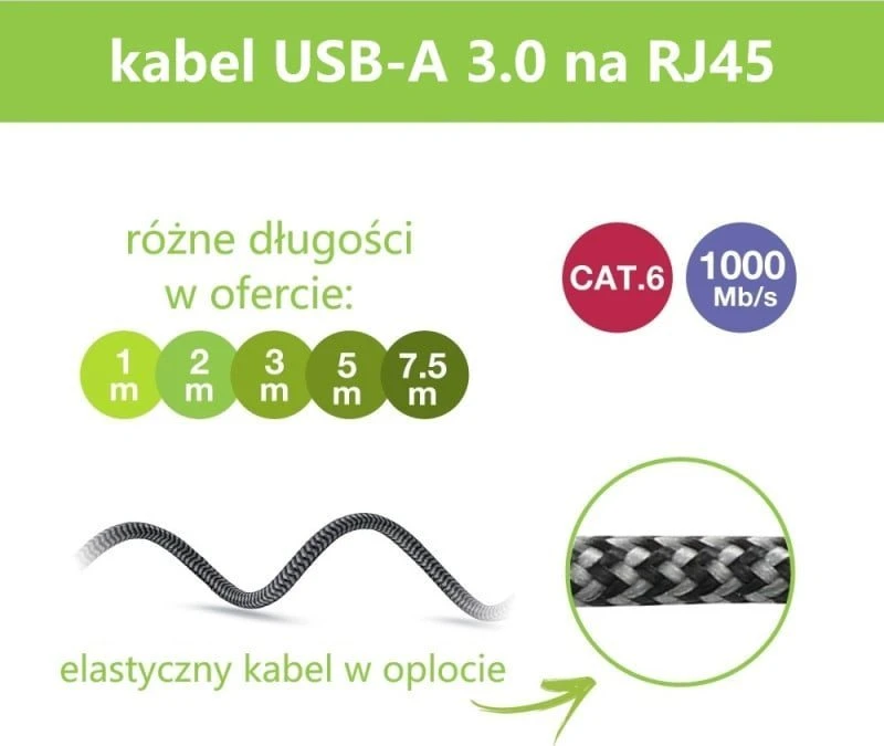 Techly ICOC U3A-RJ45-010 networking cable Juodas, Sidabrinis 1 m Cat6 F/UTP (FTP)