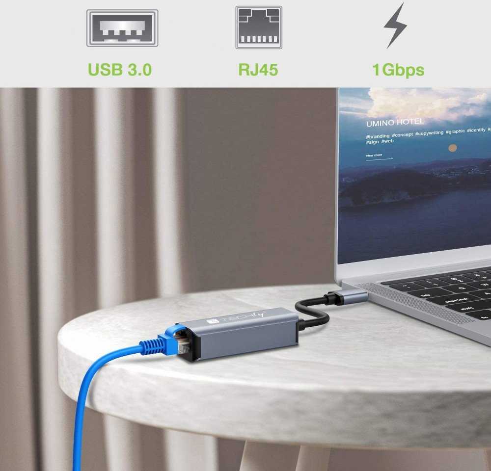 Karta jungiama į tinklą Techly Karta jungiama į tinklą/adapter USB-A 3.0 na RJ45 Gigabit