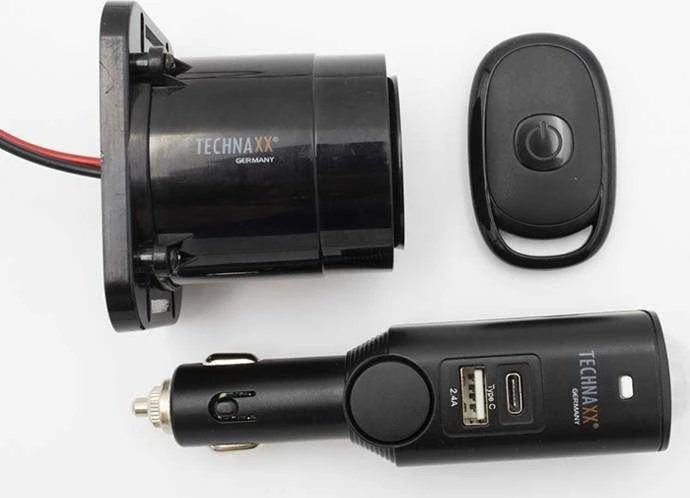Alarm automobilinis Technaxx do 10m, pilot, USB (juoda)