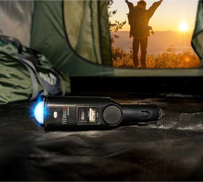 Alarm automobilinis Technaxx do 10m, pilot, USB (juoda)