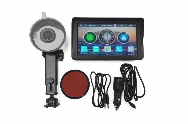 Technaxx Car Play & Android Auto Ekranas 7", Wireless, Juodas (TX-320)