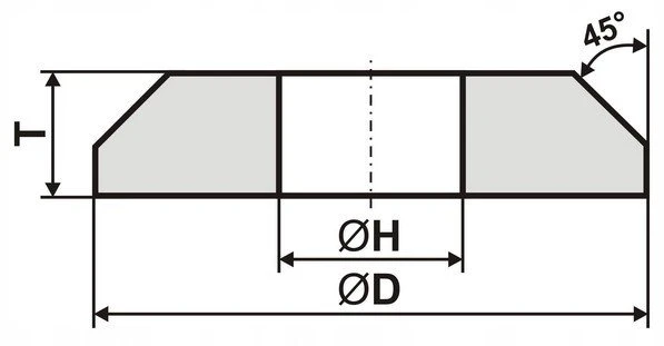 ANDRE PROFILUOTAS ŠLIFAVIMO DISKAS 200mm x 8mm x 32mm 95A60K5VTE10-35 PILKAS „TIPAS 1C”