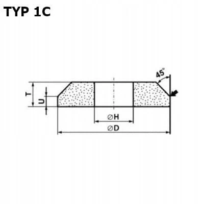 ANDRE PROFILUOTAS ŠLIFAVIMO DISKAS 200mm x 8mm x 32mm CRA60K7VE01-35 ROŽINIS „TIPAS 1C”